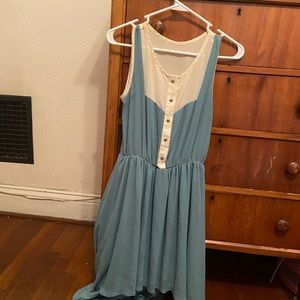 FINAL SALE Blue and White Midi dress